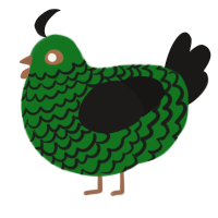 A leaf and sable chicken with a lace pattern