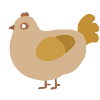 Seedless Bun, a beige and gold chicken