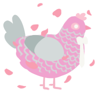 A pink and silver chicken with a lace pattern