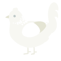 Lucifer, a white chicken with a neck-speckle pattern