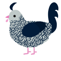 A silver and tumblr chicken with a double-lace pattern