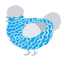 A sky and mist chicken with a lace pattern