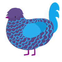 A overcast and sky chicken with a lace pattern