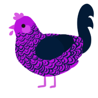 Boxten, a amethyst and tumblr chicken with a double-lace pattern