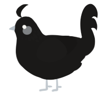 A sable chicken with a neck-speckle pattern