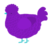 A violet chicken with a lace pattern