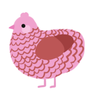 (unnamed), a pink and red chicken with a lace pattern