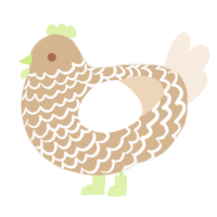bread, a beige and cream chicken with a lace pattern