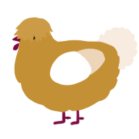 A gold and cream chicken