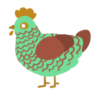 A spring and russet chicken with a lace pattern