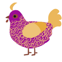 Kingsley, a plum and honey chicken with a double-lace pattern