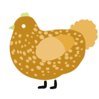 A ochre and honey chicken with a speckle pattern