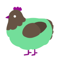 A spring and bark chicken with a head pattern