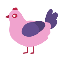 A pink and overcast chicken