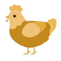 A ochre and honey chicken with a head pattern