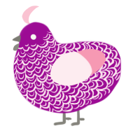 A plum and rose chicken with a double-lace pattern