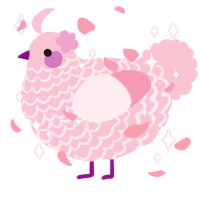 Peony, a rose chicken with a lace pattern