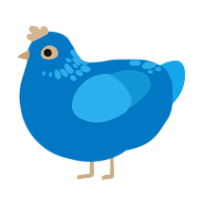 (unnamed), a sapphire and sky chicken with a neck-speckle pattern
