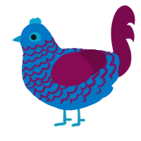 A sapphire and wine chicken with a lace pattern