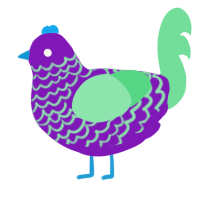 A violet and spring chicken with a lace pattern