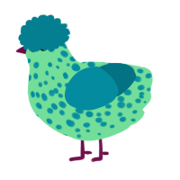 A spring and sea chicken with a speckle pattern