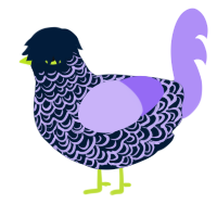 A tumblr and lilac chicken with a double-lace pattern