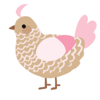 (unnamed), a beige and rose chicken with a lace pattern