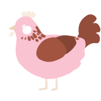A rose and russet chicken with a neck-speckle pattern