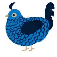 A sapphire and tumblr chicken with a lace pattern