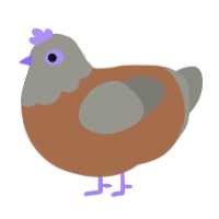 A brown and ash chicken with a head pattern