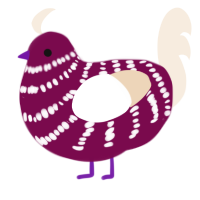 A wine and cream chicken with a bar pattern