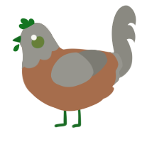 A brown and ash chicken with a head pattern