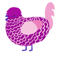 A plum and pink chicken with a lace pattern