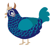 A navy and sea chicken with a lace pattern