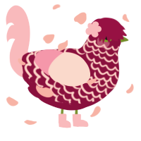 Wild Strawberry, a maroon and pink chicken with a lace pattern