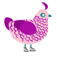 Sinister Whooshing, a rose and plum chicken with a lace pattern