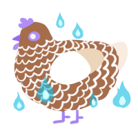 A brown and cream chicken with a lace pattern