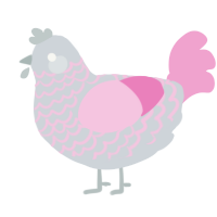 A mist and pink chicken with a lace pattern