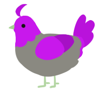 A ash and amethyst chicken with a head pattern