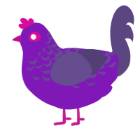 A violet and overcast chicken with a half-lace pattern
