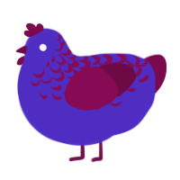 A indigo and wine chicken with a half-lace pattern