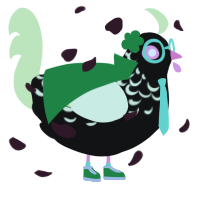 A black and apple chicken with a half-lace pattern