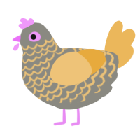 A ash and honey chicken with a lace pattern