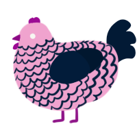 Gothica, a pink and tumblr chicken with a lace pattern