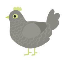 A ash chicken with a lace pattern
