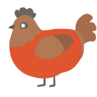 A vermilion and brown chicken with a head pattern
