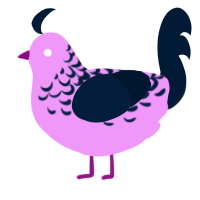 A lavender and tumblr chicken with a half-lace pattern