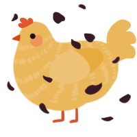 Opal, a honey chicken with a bar pattern