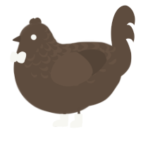A bark chicken with a half-lace pattern