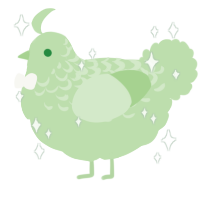MOST BELOVED I, a gluppy chicken with a half-lace pattern